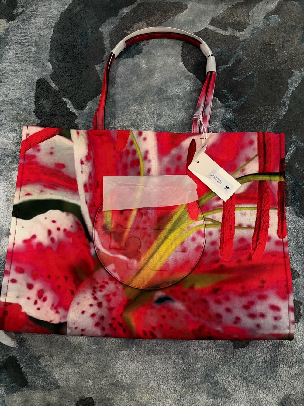 🌸✨ NWT Tory Burch Ella Printed Tote — Bold Pink Lily ✨🌸